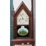 Seth Thomas American architectural design two train wall clock with transfer printed decoration of