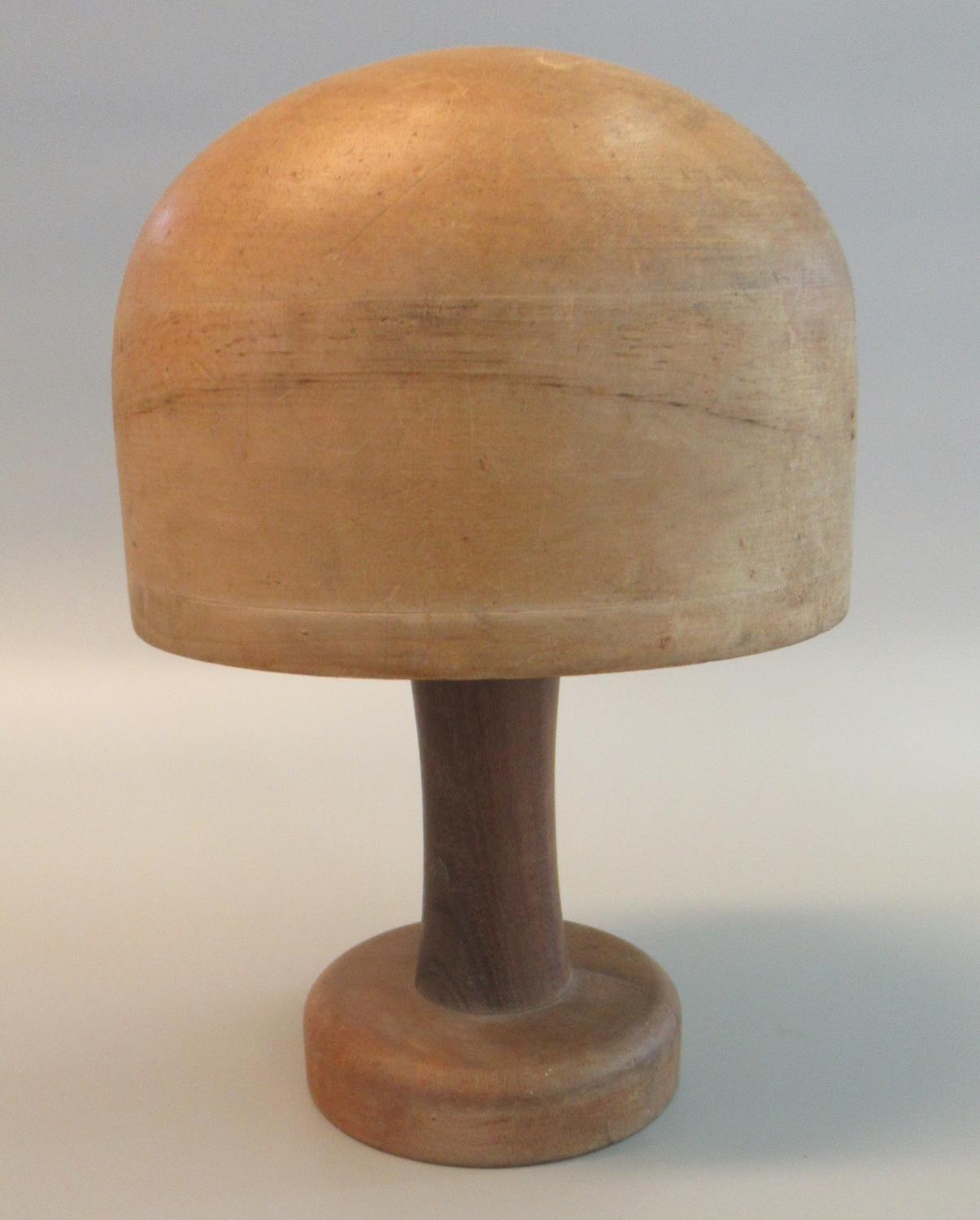 Beech wood milliners hat stand on pedestal base. (B.P. 21% + VAT)