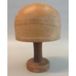 Beech wood milliners hat stand on pedestal base. (B.P. 21% + VAT)