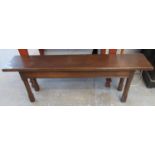 Mid Century oak bench of rectangular form with chamfered legs. (B.P. 21% + VAT)
