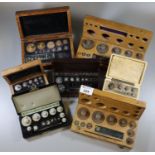 Box containing vintage chemical balance weights, all in original boxes. (B.P. 21% + VAT)