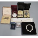 Collection of silver and costume jewellery, pearls etc. (B.P. 21% + VAT)