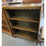 Early 20th Century oak three section open bookcase on bracket feet. (B.P. 21% + VAT)