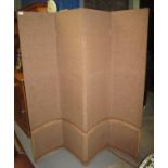 Brown upholstered four section clothes screen. (B.P. 21% + VAT)