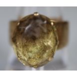 9ct gold gem set ring. Ring size P. Approx weight 5.6 grams. (B.P. 21% + VAT)