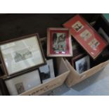 Two boxes of assorted small furnishing pictures, various. (B.P. 21% + VAT)