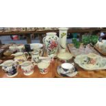 Collection of 19th Century Welsh and other pottery items to include; Gaudy Welsh tulip design cup,