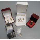 Collection of 9ct gold gem set jewellery (B.P. 21% + VAT)