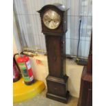 Early 20th Century oak framed two train Grandmother clock. (B.P. 21% + VAT)