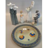 Collection of ceramics to include; Lladro style Spanish porcelain figure group of nuns, Royal