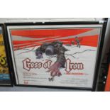 Colour printed film poster, 'Cross of Iron' a Sam Peckinpah film, framed. 100 x 74cm approx. (B.P.