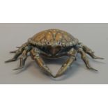 Brass powder shaker or viniagrette unusually in the form of a crab. 110mm diameter approx. (B.P. 21%
