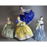 Four Royal Doulton bone china figurines to include; 'Elaine' 2791, 'The Last Waltz' HN2315, 'Fair