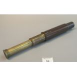 Brass three drawer 'Brittanic' telescope marked B.C. & Company, Made in England, with leather cover.