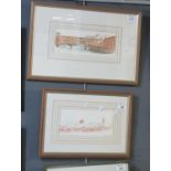 Donala Jones, two studies of Florence, signed and dated '89, watercolours. 7.5 x 24 and 11.5 x