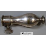 Silver plated baluster-shaped meat skewer handle with screw fitting. (B.P. 21% + VAT)