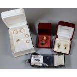 Collection of 9ct gold gem set jewellery (B.P. 21% + VAT) 13g total weight approx.