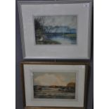 P T Norris, river landscapes. Water colours, signed. 24 x 33 cm approx. Together with another Wyn