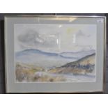 John Cooke Welsh mountain road. Watercolours. Signed. 36 x 52 cm approx. (B.P. 21% + VAT)