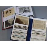Two albums of postcards to include portrait pictures, horses, humorous, topographical, beach scenes,
