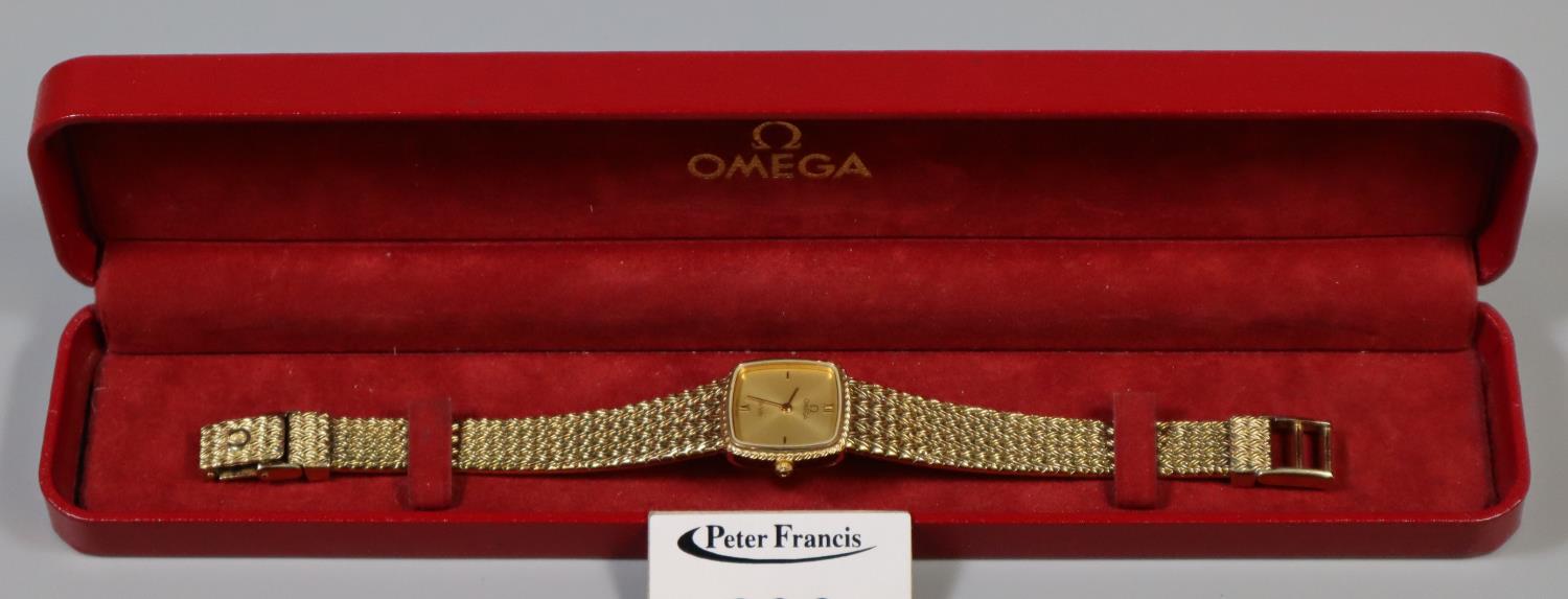 Ladies Omega De Ville gold plated wrist watch in original box. (B.P. 21% + VAT)