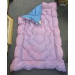 Purple floral pattern quilted bed cover or throw with a by Lansdowne quilt Company Worcester