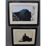 Lawrence Fry (contemporary British), 'Flipper Rock' and 'Dark side of the Big Rock', monoprint in