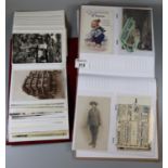 Two albums of postcards to include humorous, topographical, animals, portraits, actors, etc. (2) (