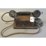 Probably Continental vintage wall mounted telephone with external bell. (B.P. 21% + VAT)