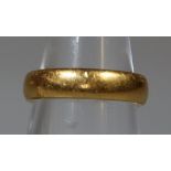 22ct gold wedding band 6.5g. (B.P. 21% + VAT)