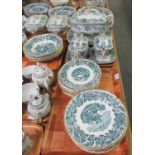 Large collection of Copeland Late Spode dinnerware with country scenes and gilt edges to include;