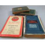 Box of books and maps to include; no.11 Pembroke and Carmarthen, The Temple classics, Gullivers