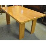Modern veneered possibly beech dining table of rectangular form. 152 x 90 x 77cm approx. (B.P. 21% +