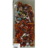 Collection of gemstone, amber and costume jewellery beads. (B.P. 21% + VAT)