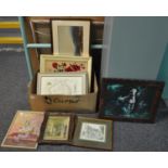 Box of furnishing pictures and prints, various, still life study, horses etc. (B.P. 21% + VAT)