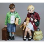 Royal Doulton bone china figurine 'The boy Evacuee' HN3202, together with 'The Girl Evacuee' HN3203,