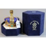 Royal Crown Derby bone china paperweight commemorative Queen's Crown, 100 Royal Years, with gold