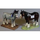 Royal Doulton animals, sporting and ceremonial horse collection figure 'Shire', together with