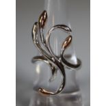 Clogau silver, 'Tree of Life Eden' ring with gold highlights. Ring size M&1/2. (B.P. 21% + VAT)