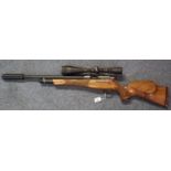 Huntsman Regal Harper patent Daystate air rifle with compression chamber, having Hawke 16 x 50