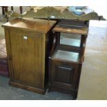 Edwardian mahogany mirror back coal scuttle, together with a carved oak seven section, hanging