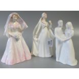 Two Royal Doulton bone china figurines, 'Bride' HN2873 and 'The Bride' HN2166, together with a Royal