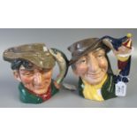 Two Royal Doulton character jugs to include ,'Punch and Judy Man', 'The Poacher'. (2) (B.P. 21% +