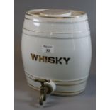 Probably Staffordshire pottery whisky barrel with plated tap. (B.P. 21% + VAT)