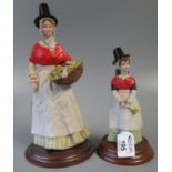 Recollections of Wales composite figurine of a Welsh lady with a basket of daffodils, together