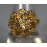 Yellow metal dress ring, Tests as gold. Ring size Q. Approx weight 5.3 grams. (B.P. 21% + VAT)