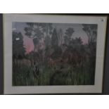 Brenda Hartill, 'New Zealand Revisited, Waitakere bush', artist's proof, coloured etching, signed in
