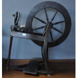 Heavily stained spinning wheel. (B.P. 21% + VAT)