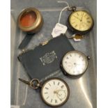 Three silver open faced pocket watches, one marked Peck, London. (3) (B.P. 21% + VAT)