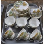 Tray of Royal Standard 'The Old Mill Stream' part teaware to include: six cups and saucers, six side